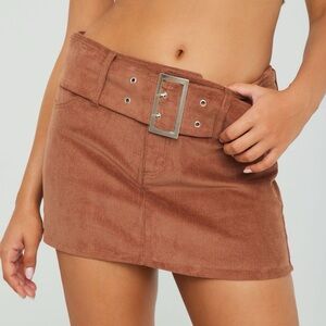 Garage | S brown corduroy low rise mini skirt